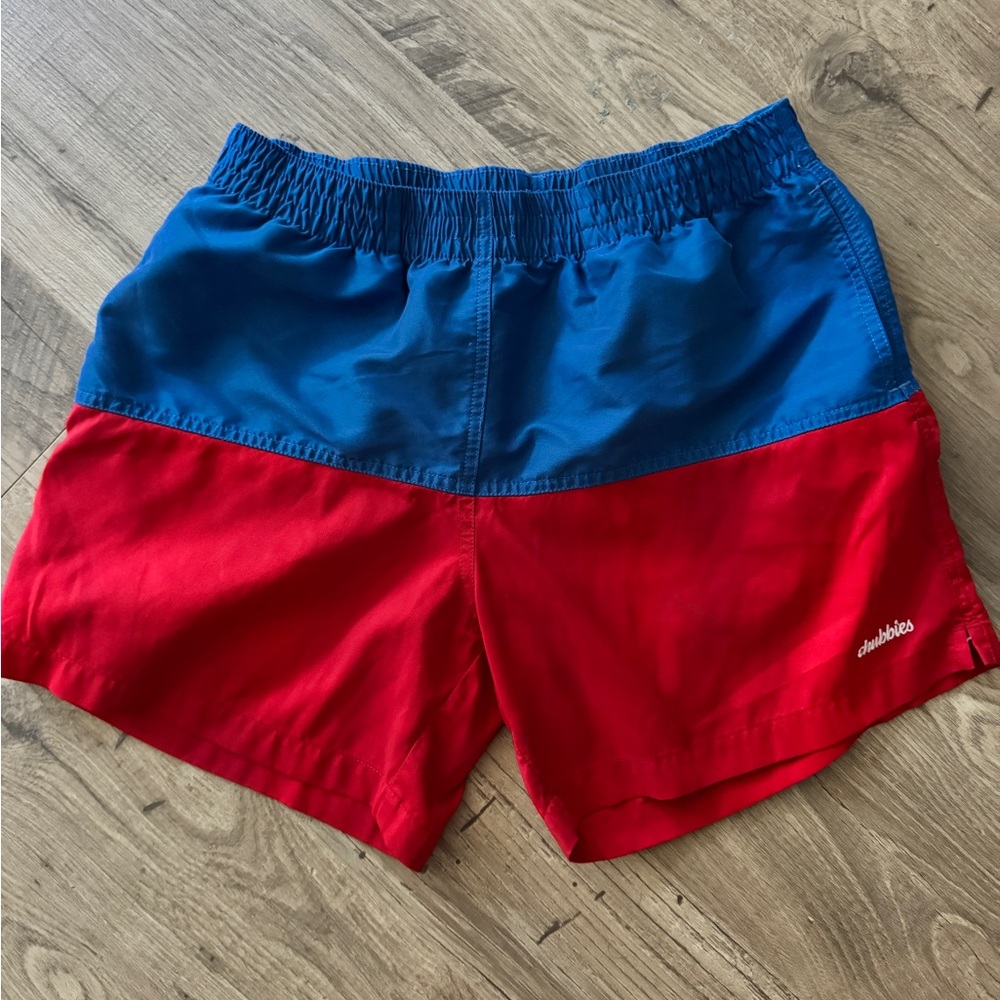 Chubbies Blue and Red Striped Shorts